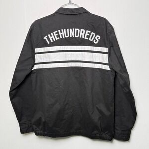 The‎ Hundreds Mens Black White Stripe Work Jacket Full Zip Size Medium